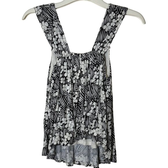 Anthropologie Vanessa Virginia Black Ivory Floral Tank Top XS Petite NWT - Picture 2 of 9